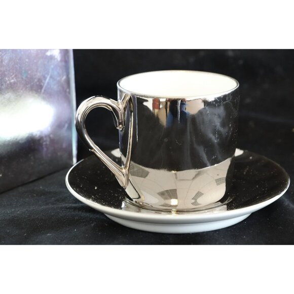 1970 GEORG JENSON Set Of Four Demitasse Cups Saucers Fitz & Floyd  New In Box - Picture 3 of 10